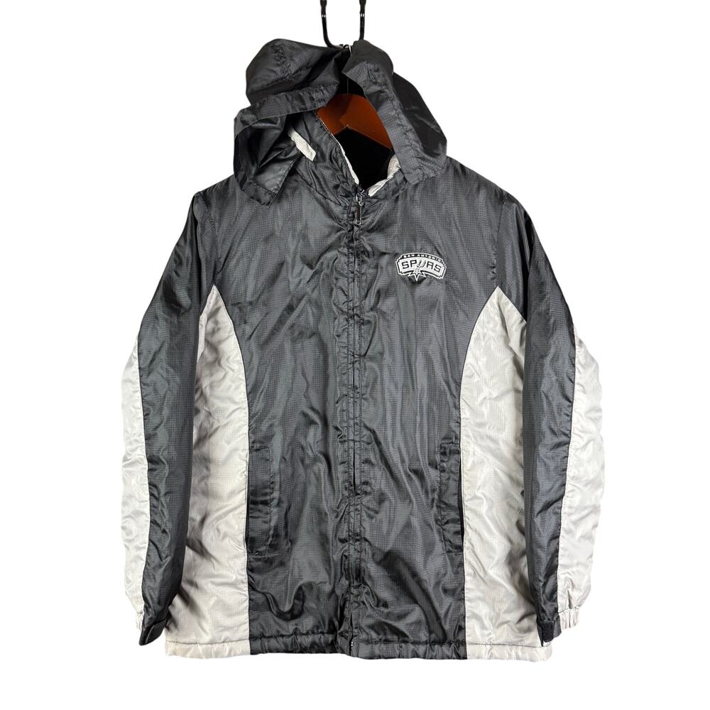 San Antonio Spurs NBA G-III Full Zip Fleece Lined Jacket Black Silver Mens Large